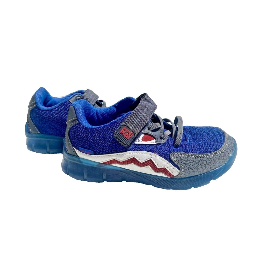 Stride Rite Made to Play Kids Size 1 Shark Shoes Water Blue Lighted Hook & Loop